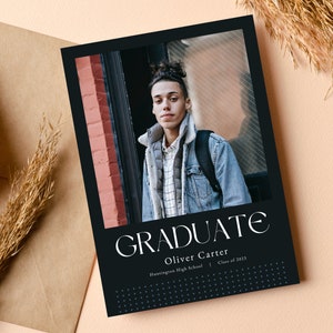 Graduation Invitation Template, Editable Graduation Card, Senior Graduation Template, Senior Graduation Announcement Template in CANVA
