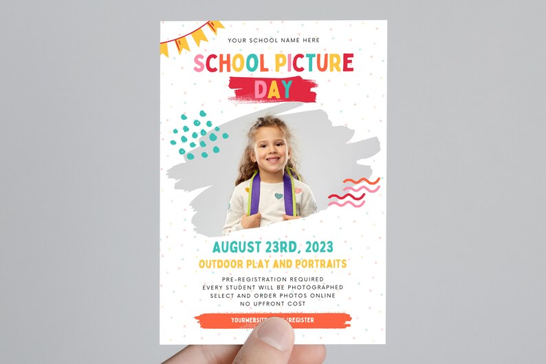 School Picture Day Template in CANVA, School Photo Day, School Picture