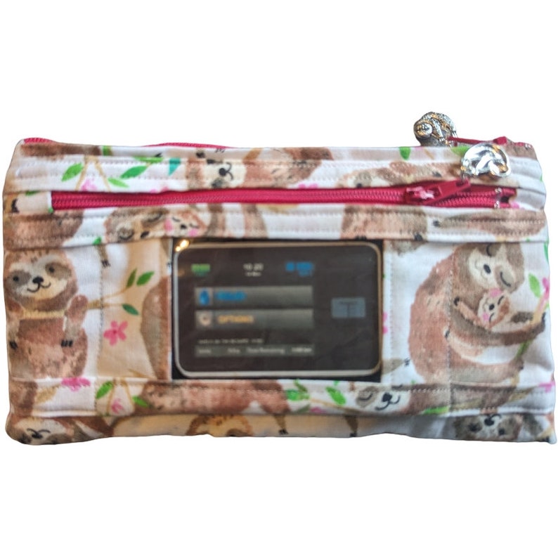Insulin pump and cell phone double pouch Sloths