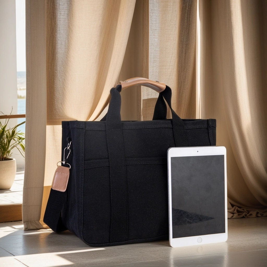 Canvas Tote Bag With Pockets Canvas Tote Bag Large Canvas Tote Bag