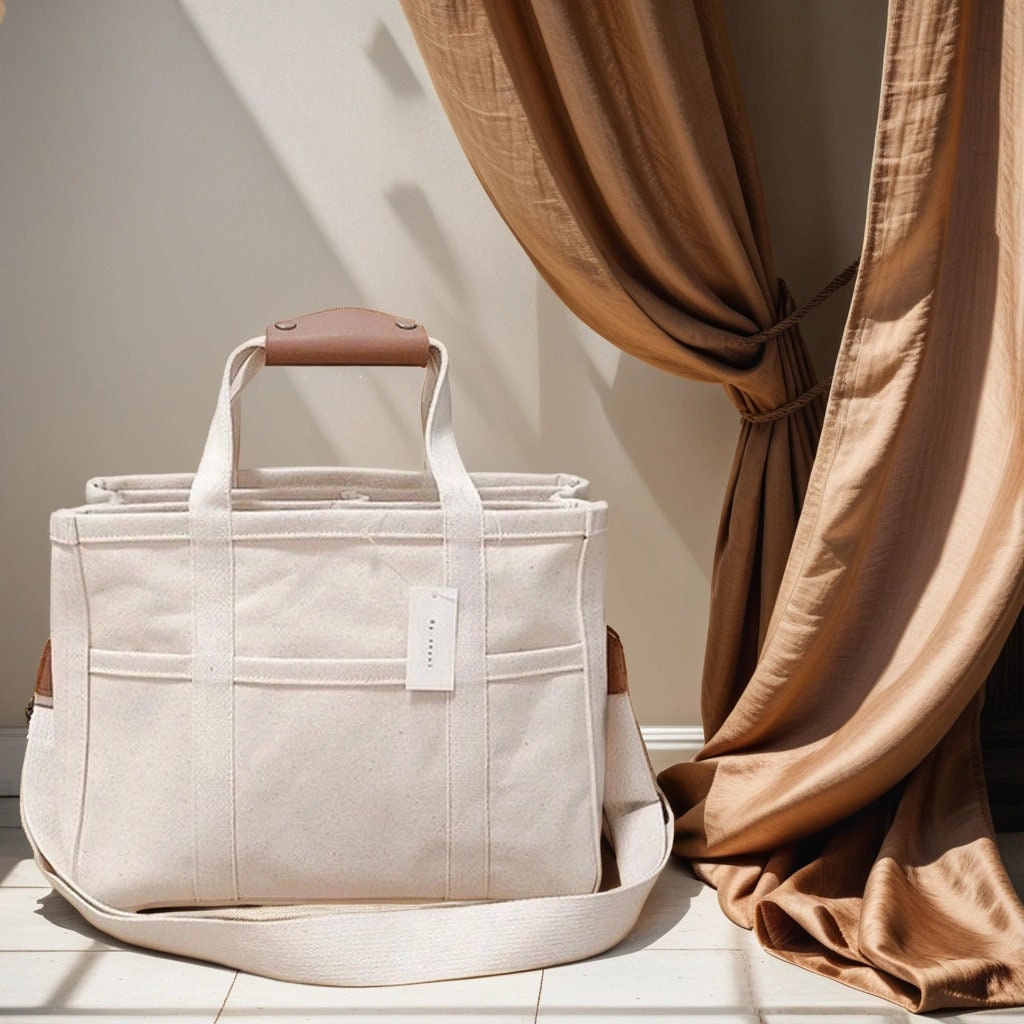 Canvas Tote Bag With Pockets Canvas Tote Bag Large Canvas Tote Bag