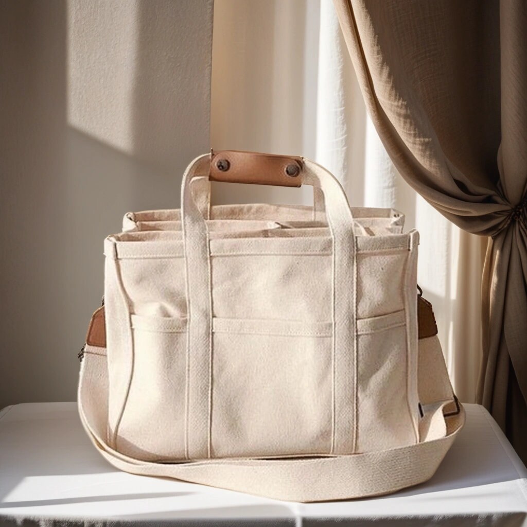 Canvas Tote Bag With Pockets Canvas Tote Bag Large Canvas Tote Bag