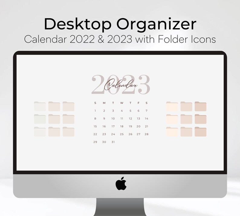 Desktop Calendar 2023 Desktop Organizer Desktop Wallpaper Etsy UK