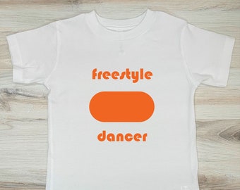 TODDLER/KIDS Funny Ski/Snowboard T-Shirt - "Freestyle Dancer" Freestyle Terrain Trail Sign Short Sleeve T-Shirt