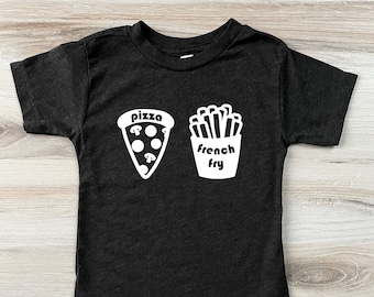 BABY Funny Ski T-Shirt - Pizza French Fry T-Shirt - Ski School T-Shirt