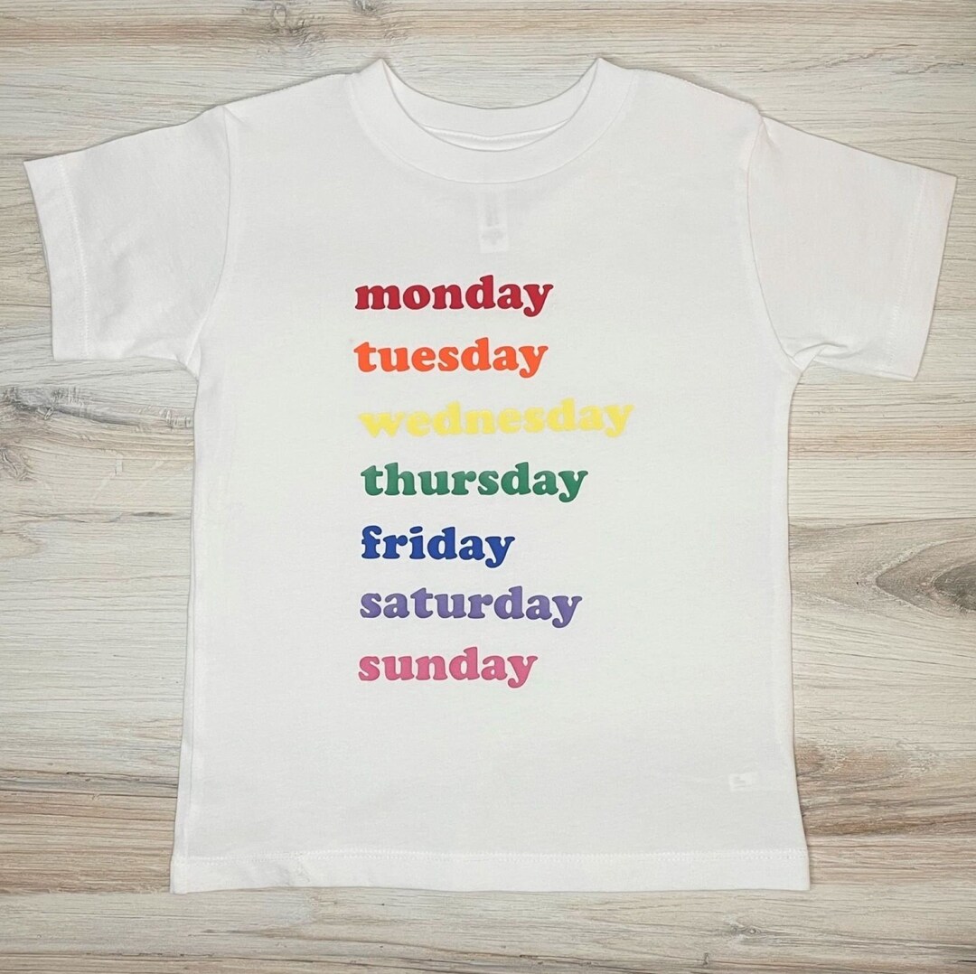TODDLER/KIDS "days of the Week" T-shirt / Montessori Learning T-shirt ...