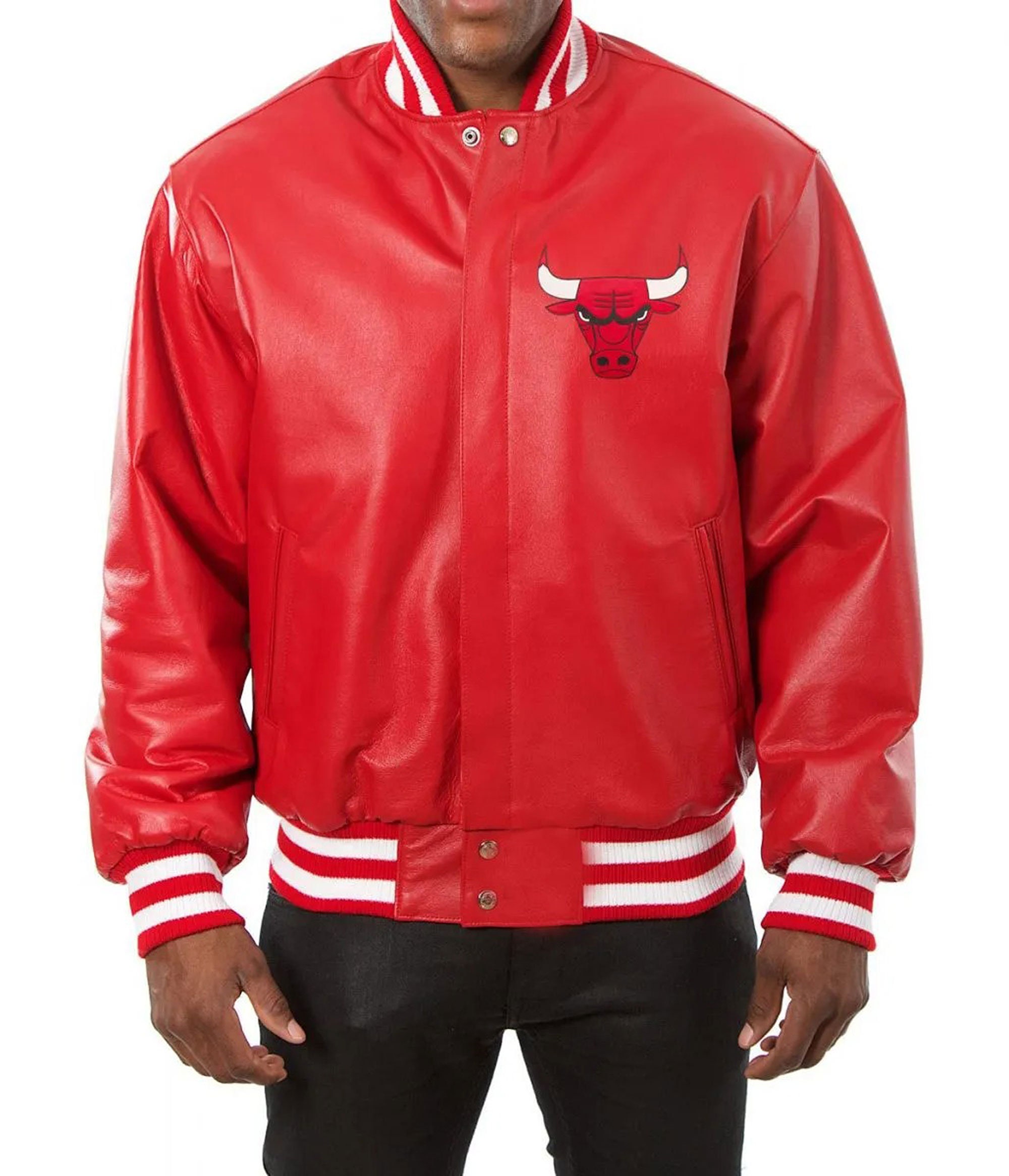 Chicago Bulls JH Design Domestic Two-Tone Wool and Leather Jacket