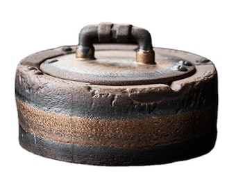 Vintage Ashtray with Lid for Outdoor Retro Rustic