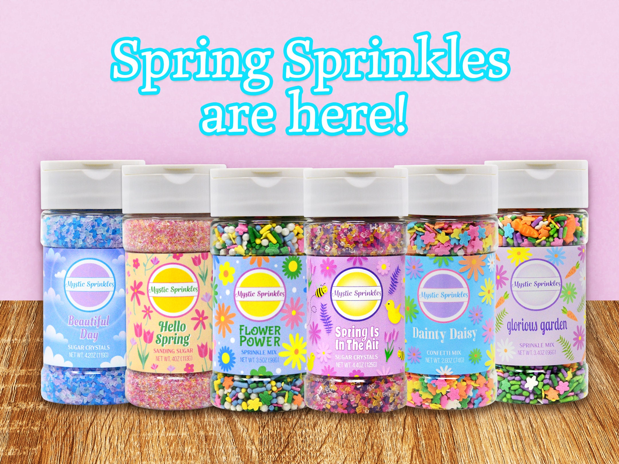 Mystic Sprinkles Flower Power Sprinkle Mix 3.5 oz Bottle 