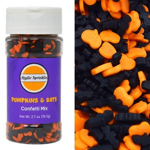 Pumpkins & Bats Confetti Mix Halloween Sprinkles 2.7oz Bottle