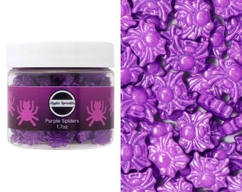 Mystic Sprinkles Candy Shapes Purple Spiders 1.7oz