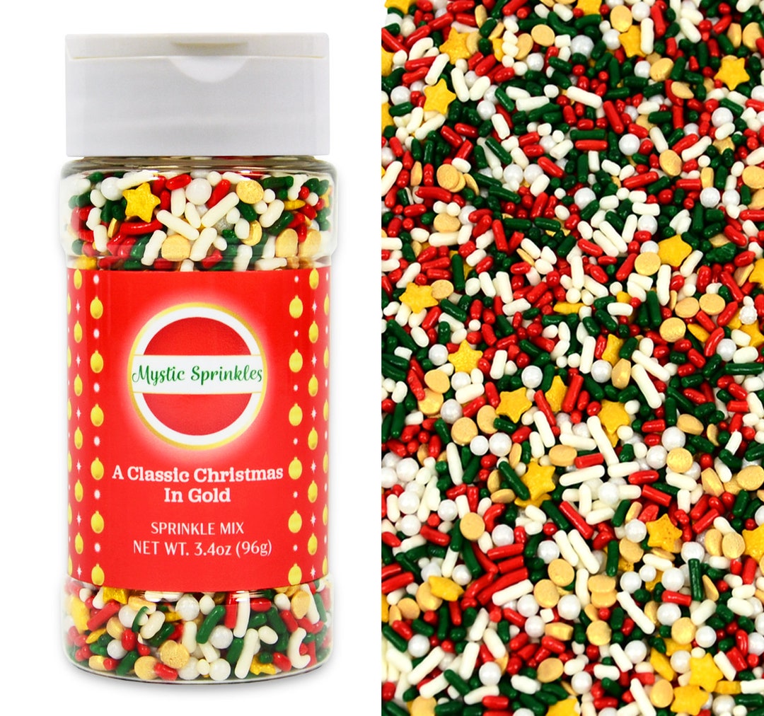 Mystic Sprinkles A Classic Christmas in Gold Sprinkle Mix 3.4 Oz. Etsy