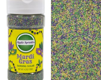 Mardi Gras Sanding Sugar Mix 4.2oz Bottle