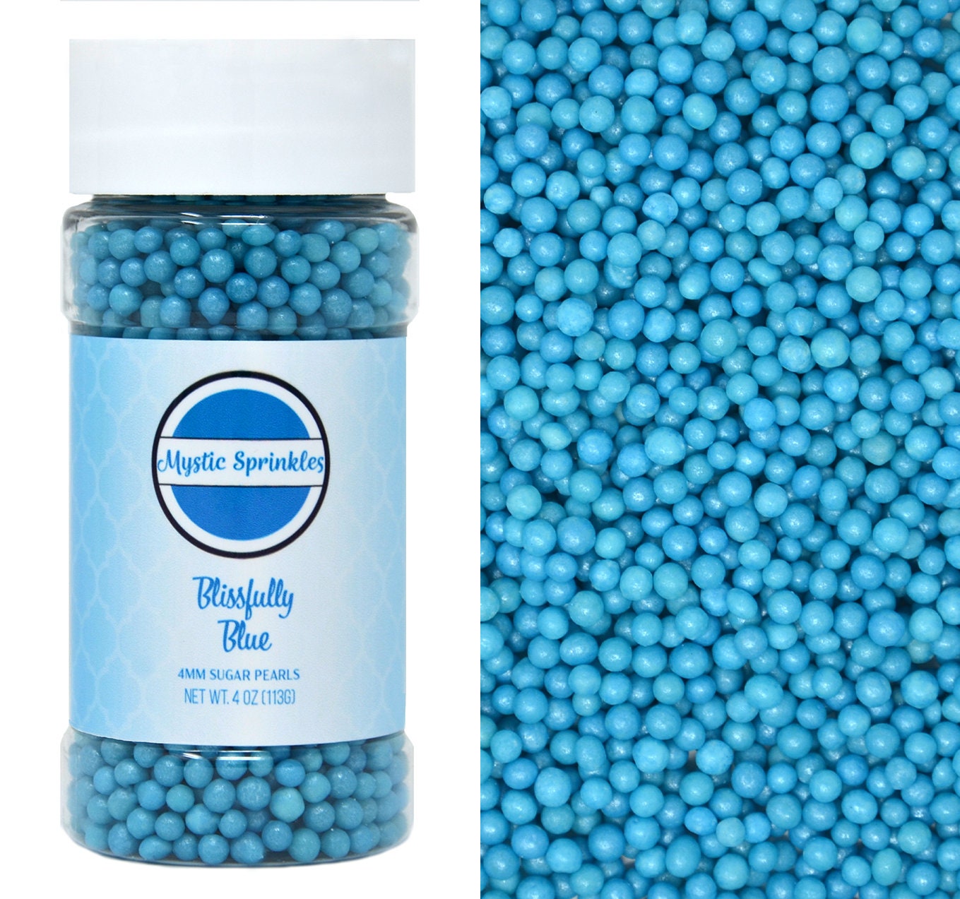 4mm Blue Sugar Pearls 2.5 Ounces Blue Edible Pearls Sugar Pearls Candy  Pearls Pearl Sprinkles 