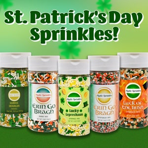 Mystic Sprinkles St. Patrick&#39;s Day Collection Jimmies/Sprinkles/Nonpareils Assorted 3-3.9oz Bottle