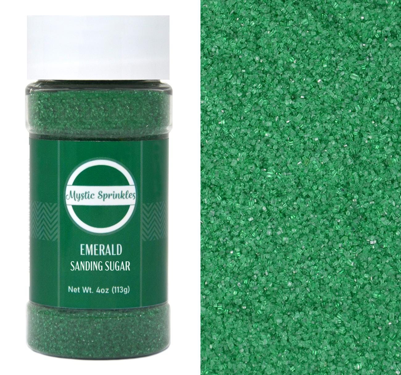 Mystic Sprinkles Emerald - Green Sanding Sugar 4 oz.