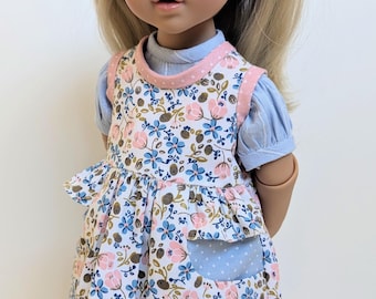 Dress and pinafore set for Gotz Little Kids doll