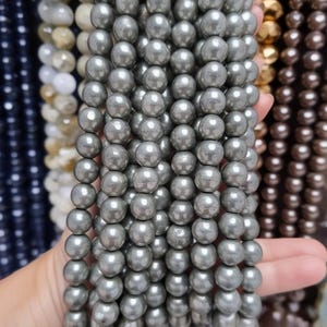Natural Pyrite Beads 8mm Loose Gemstone Round 15.5&quot; Full Strand