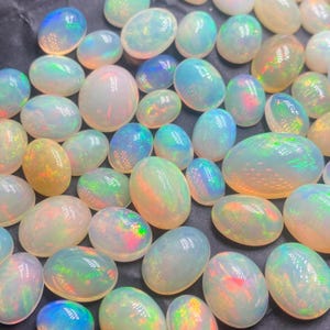 5 pezzi 6 x 6 mm Opale etiope naturale rotondo sfaccettato - Pietra semipreziosa, gemma sciolta di opale di Welo