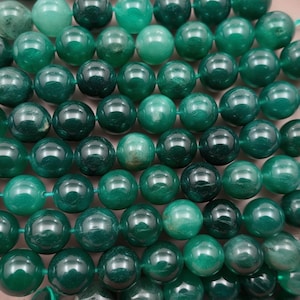 15.5” Full Strand of Genuine Emerald Beads – Natural Smooth Round Semi-Precious Birthstone Gemstones in 4mm to 10mm Sizes