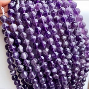 Genuine Amethyst Semi-Precious Beads - 15.5&quot; Strand, Round, A Grade, Multiple Sizes - holiday gift gemstone