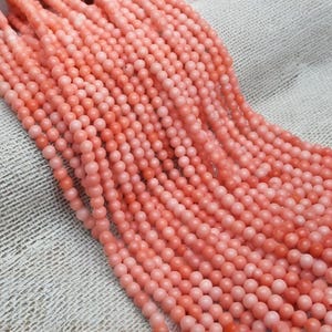 Pink Coral Round Beads 6mm Gemstone Strand - Jewelry Making Supplies - 15.5&quot; inch Pink Coral Round Beads Strand