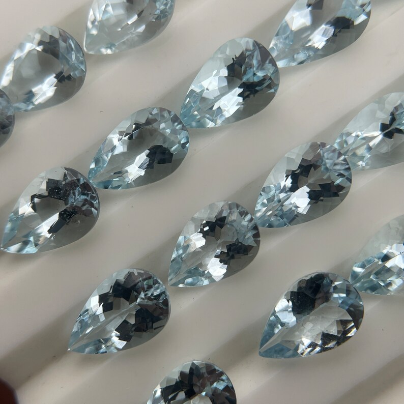 Natural 5x8mm Brazilian Blue Aquamarine Abacus Loose Beads – 15″ Strand