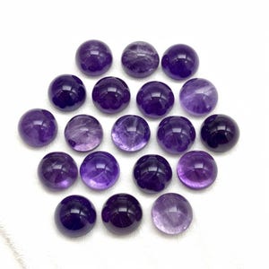 5 pcs 11mm Amethyst Cabochons Set of 5 - Amethyst purple Gems for Jewelry Making