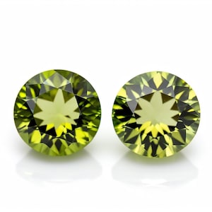 Round Faceted Peridot Loose Gemstones for Jewelry Making in Size 6mm