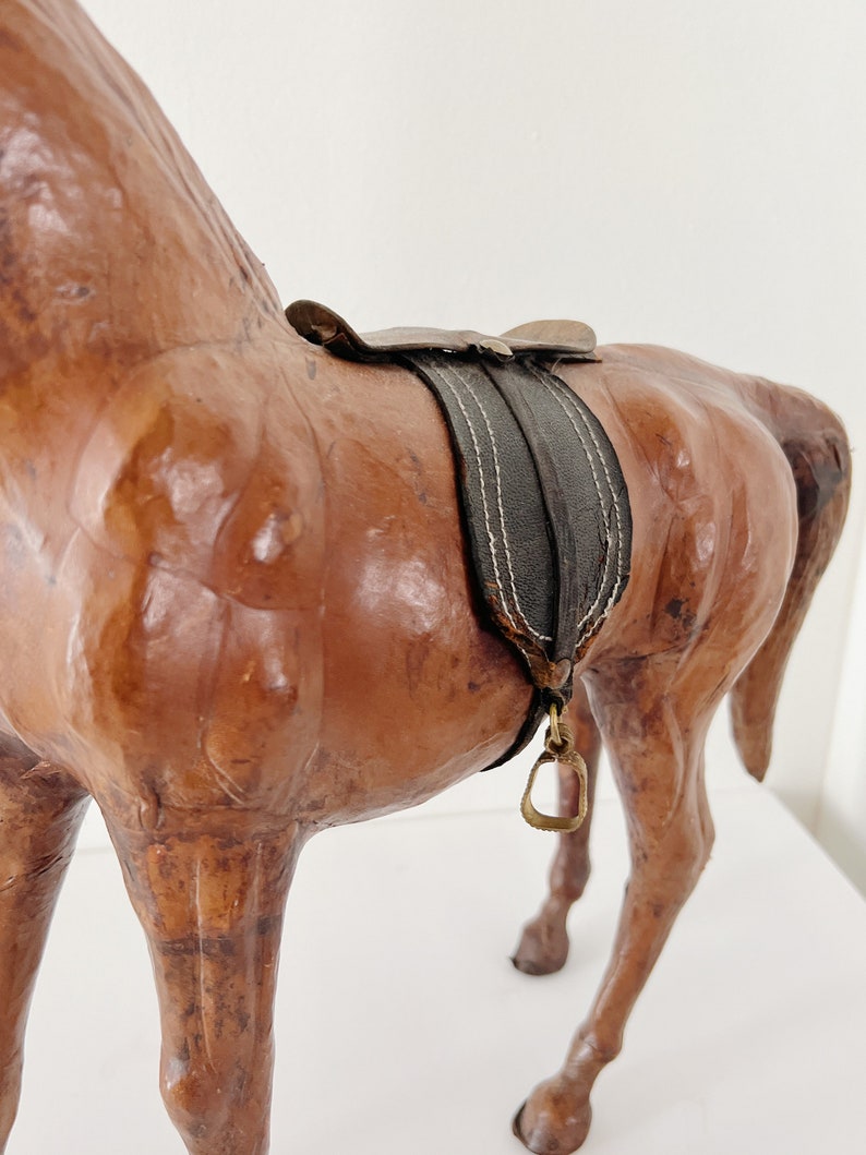 Antique Leather Clad Horse Sculpture Etsy