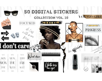 Digital Sticker Goodnotes planner Aesthetic Black and White Sticker Pack for Digital Planner Clipart Notability Sticker