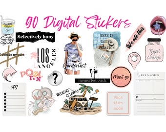 Digital Planner Stickers, Goodnotes Stickers,  Aesthetic Stickers, PNG Stickers