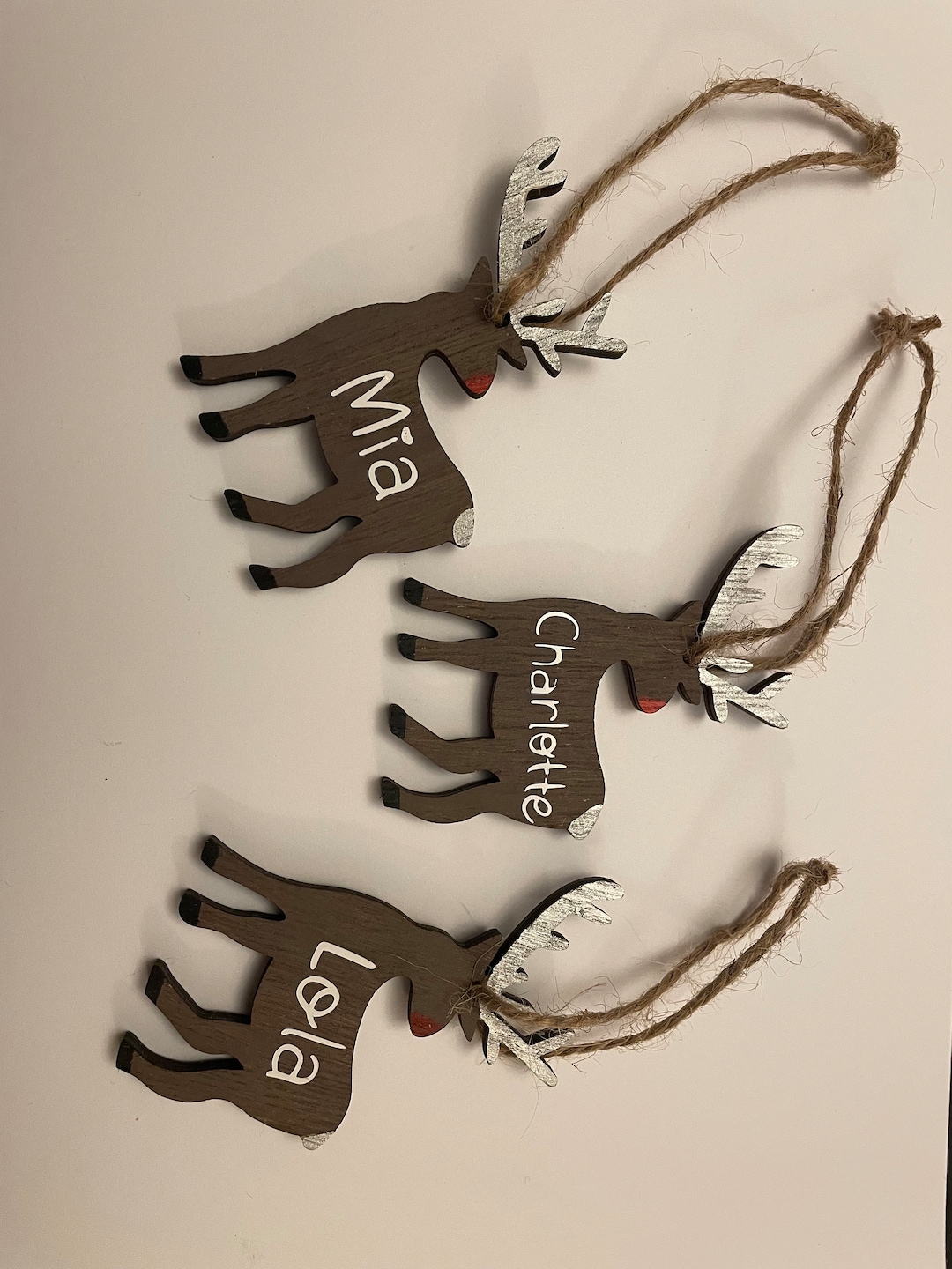 Personalised Wooden Reindeer Decoration Etsy UK