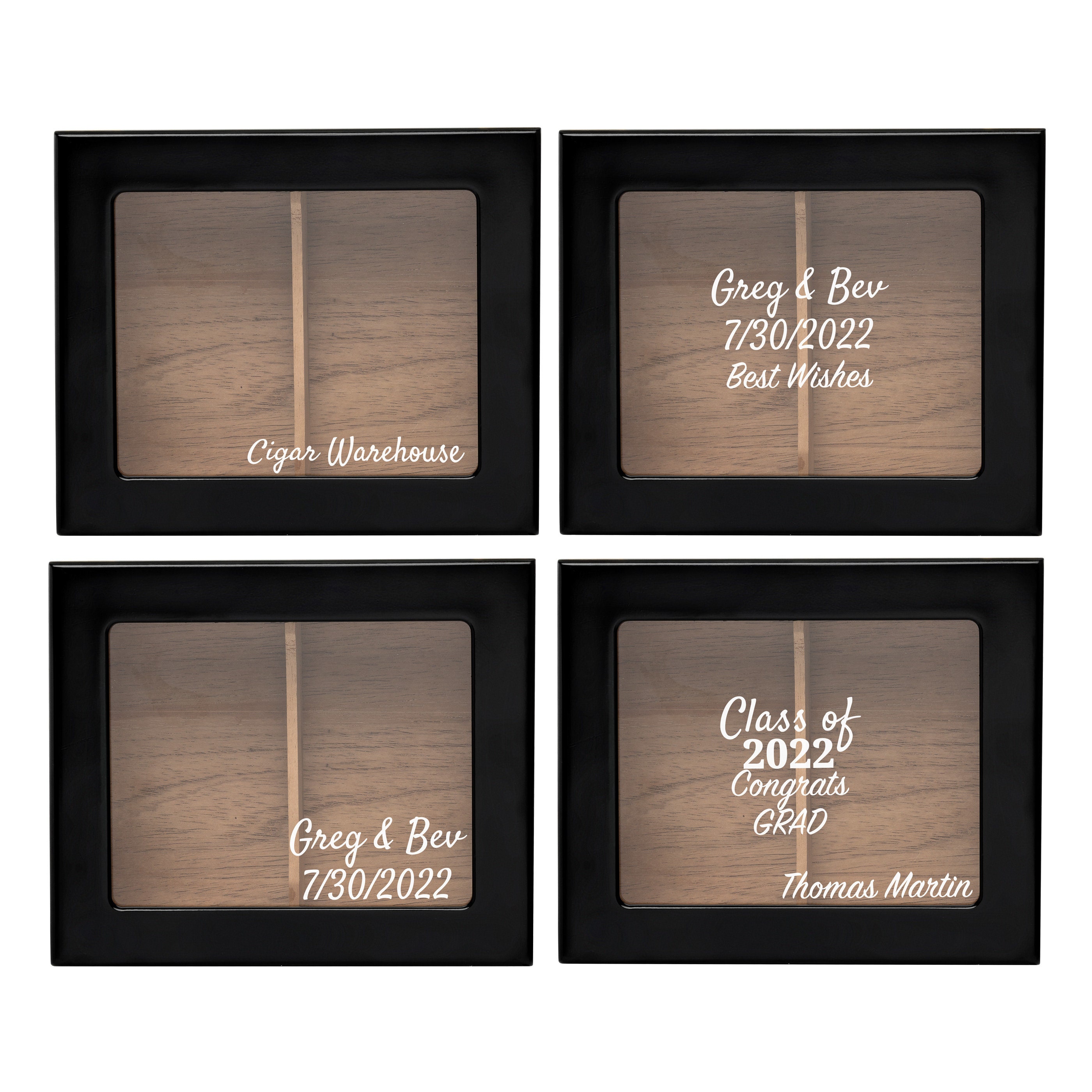 Laser Engraved Desktop Glasstop Humidor Monogram Spanish Etsy