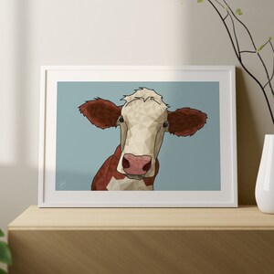 Moo Cow Art Print - Farm Animals Artwork