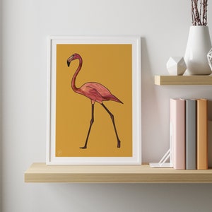 Pink Flamingo Art Print - Kids Artwork
