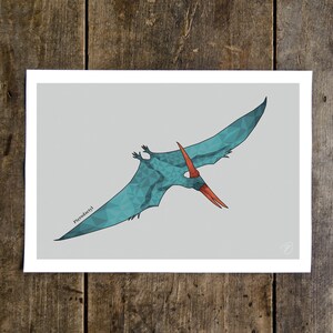 Pterodactyl Print - Kids Bedroom Artwork - Boys Bedroom Dinosaur Artwork