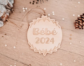 Boule de noël personnalisé - décoration - ornement - idée cadeau noël - annonce grossesse - bébé 2024