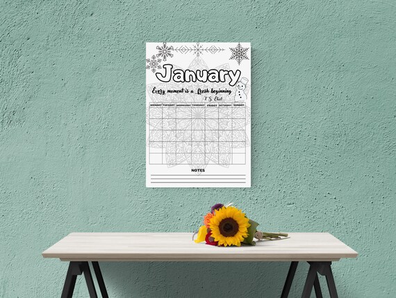 Digital Download Printable Coloring Calendar for Children - Etsy