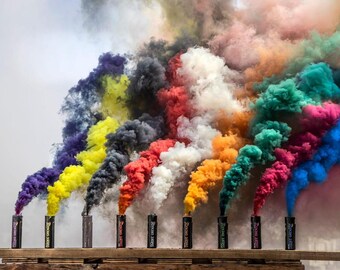 Colour Smoke Cannon (90 Seconds) Ring Pull® Overlay Perfect for Weddings | Gender Reveal | Paintball | Photography | Special Effects