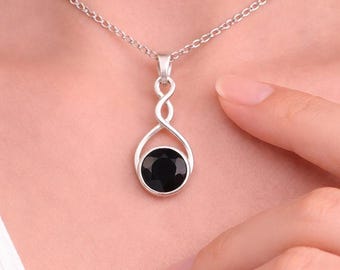 Black Onyx Gemstone Pendant, 925 Sterling Silver Jewelry, Birthday Gift, Pendant For  Girlfriend
