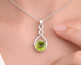 Rare Peridot Gemstone Pendant, 925 Sterling Silver Jewelry, August Birthstone Gift