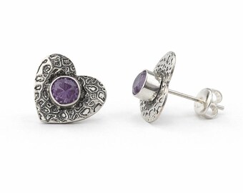 Boucles D'oreilles En Argent Sterling 925 Avec Iolite Taillée - Pendantes, Fait Main, Neuf Sans Emballage