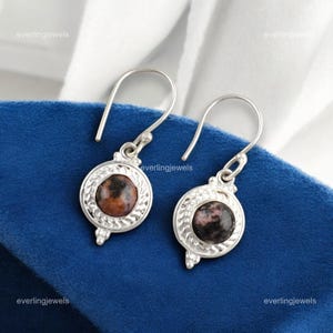 Sparkling Black Rhodonite Gemstone Earrings, Drop & Dangle Earrings, 925 Sterling Silver Jewelry, Anniversary Gift, Earrings For Brides Maid