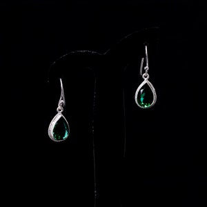 Elegant Emerald Earrings, Gemstone Earrings, Green Drop & Dangle Earrings, 925 Sterling Silver Jewelry, Birthday Gift, Earrings For Love image 4