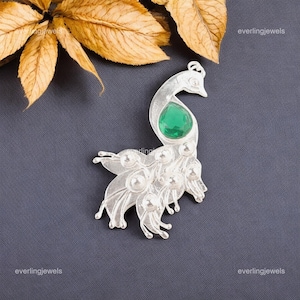 Elegant Green Emerald Pendant, Green Gemstone Pendant, Pendant, 925 Sterling Silver Jewelry, Birthday Gift, Pendant For Love