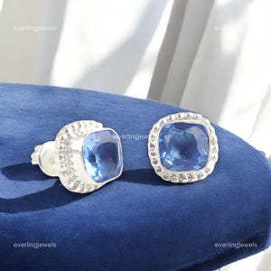 Valuable Tanzanite Earrings, Blue Gemstone Earrings, Stud Earrings, 925 Sterling Silver Jewelry, Birthday Gift, Earrings For Brides Maid