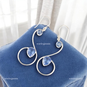 Precious Tanzanite Earrings, Blue Gemstone Earrings, Drop & Dangle Earrings, 925 Sterling Silver Jewelry, Birthday Gift, Earrings For Sister