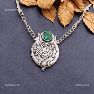 Handmade Natural Green Emerald Pendant, Green Gemstone Pendant, Pendant, 925 Sterling Silver Jewelry, Wedding Gift, Pendant For Girl Friend