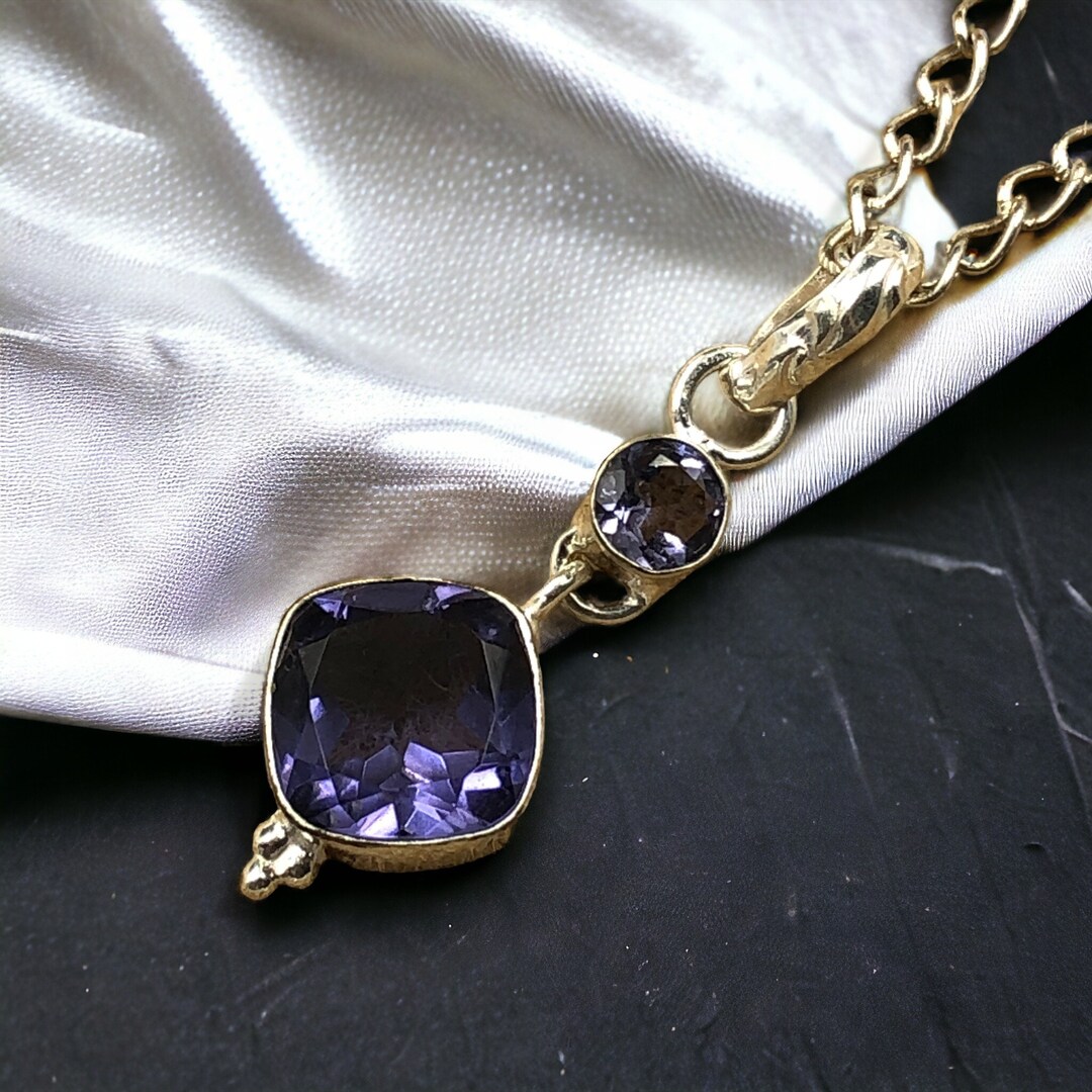 Valuable Iolite Pendant, Gemstone Pendant, Blue Pendant, 925 Sterling